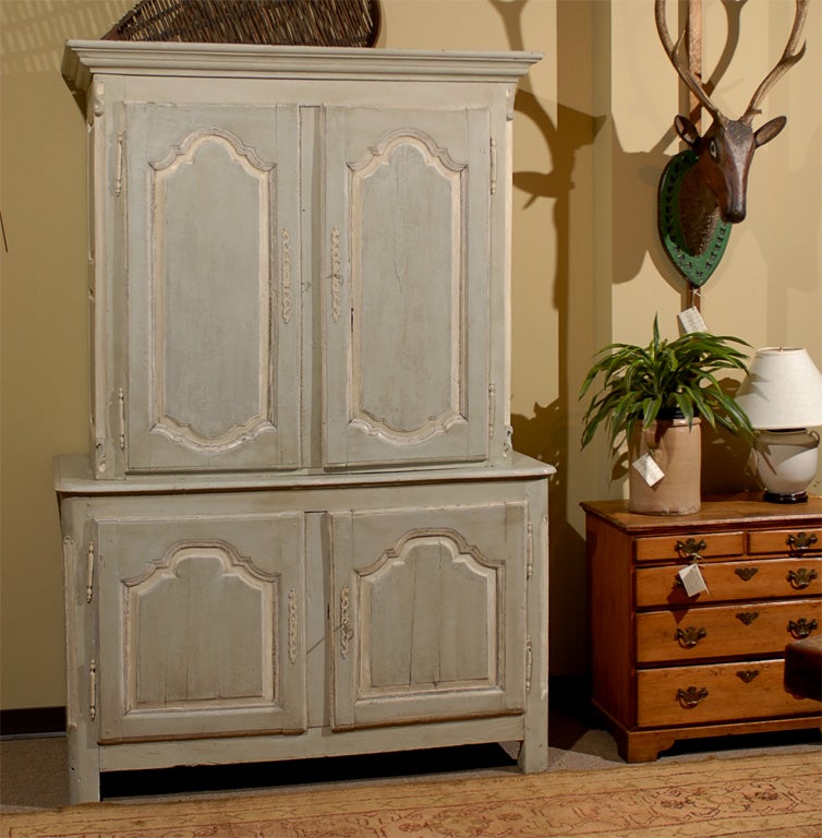 French Oak Buffet deux Corps, painted