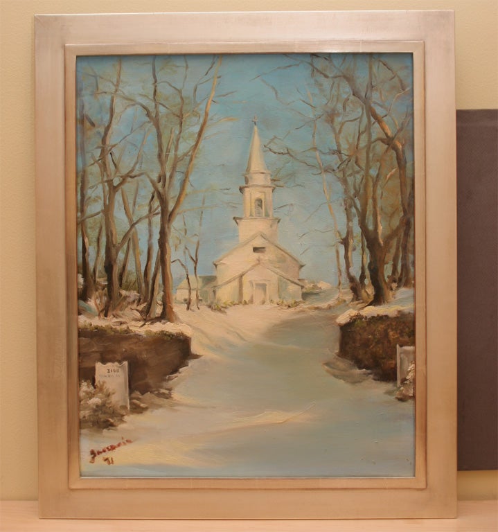 20th Century Church Winter Scene