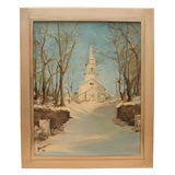 20th Century Church Winter Scene