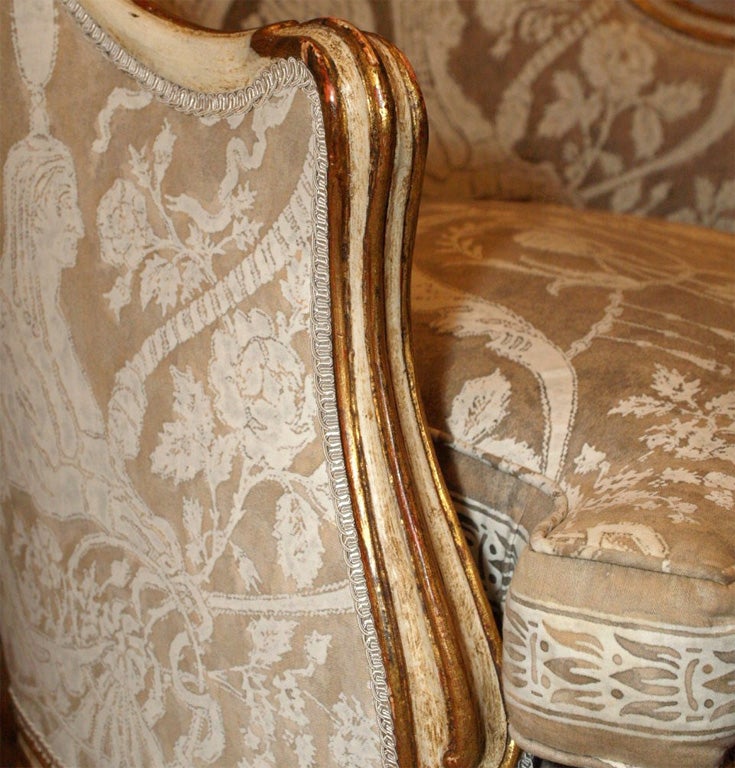 Gold Leaf Nineteenth century French gold leaf and painted bergere.