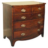 Antique English Regency mahogany bowfront chest.