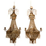 Pair of Russian neoclassical cut glass wall lights