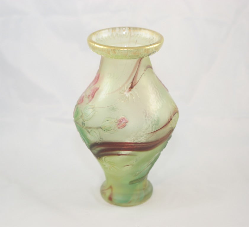 French Burgun and Schverer Cameo Glass Vase