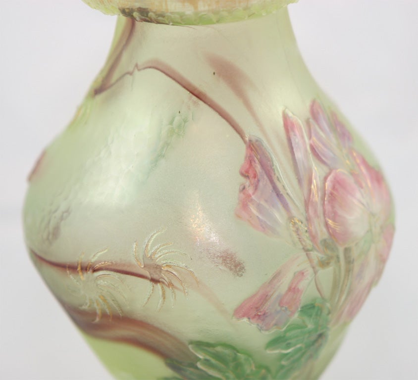 Burgun and Schverer Cameo Glass Vase In Excellent Condition In New York, NY