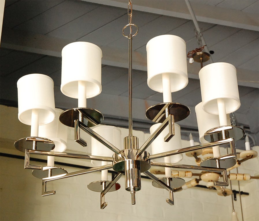 Paul Marra Design Greek Key Chandelier For Sale at 1stDibs