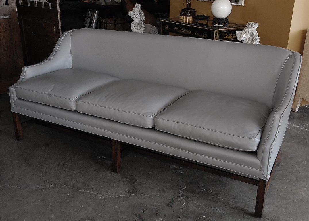 Leather Kittinger sofa.
