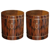 Pair of Macassar Drum Tables