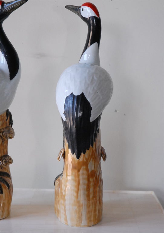 Pair of Chinese Porcelain Cranes 4