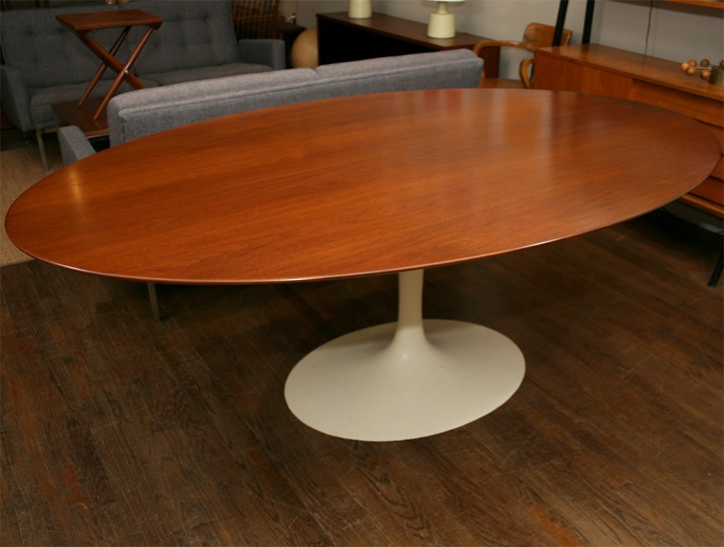 Original Eero Saarinen oval walnut dining table