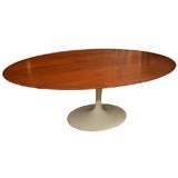 Original Eero Saarinen oval walnut dining table
