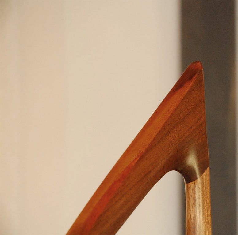Black Walnut Tripod Floor Lamp by Michael Wilson In Excellent Condition In Los Angeles, CA