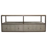 Console Table by Vicente Wolf with Shagreen Finish and Stone Top