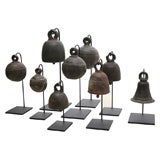 Burmese Bronze Bells on Stands