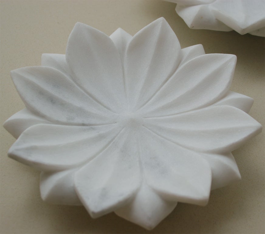 Indian Marble Lotus Flower Plate 2