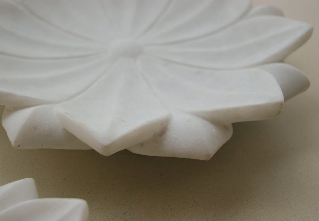 Contemporary Indian Marble Lotus Flower Plate