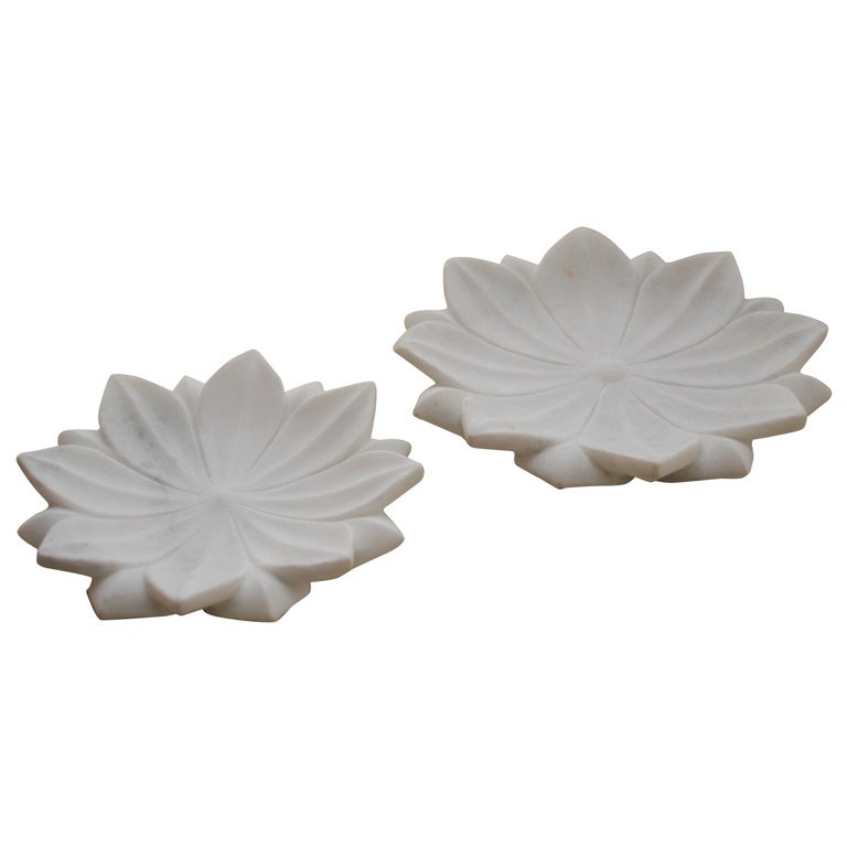 Indian Marble Lotus Flower Plate