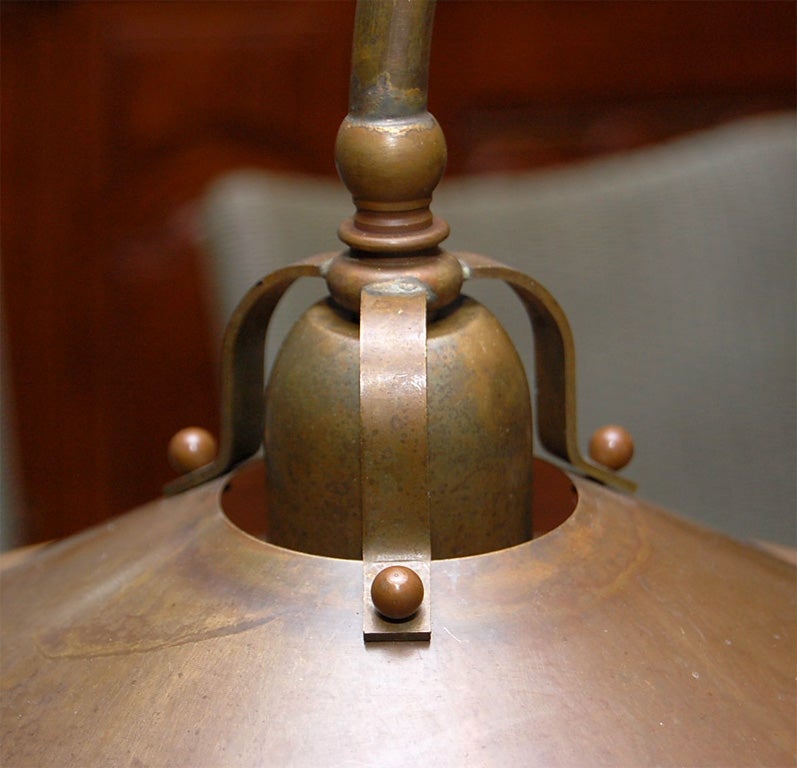 Antique -Brass Triple Pendant on Pulley For Sale 4