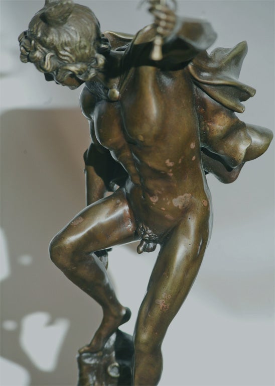 BRONZE SCULPTURE OF MERCURY SIGNED BY 