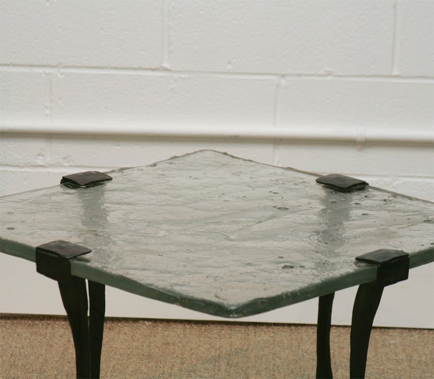Pair of Slump Glass Tables