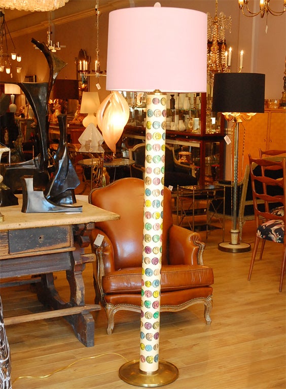 Painted Metal Cammei (Roman Coin Pattern) Lamp by Fornasetti