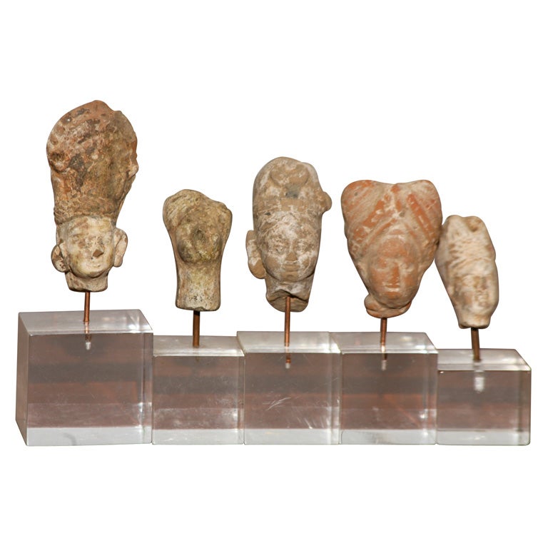 A Set of Ancient Pottery Busts