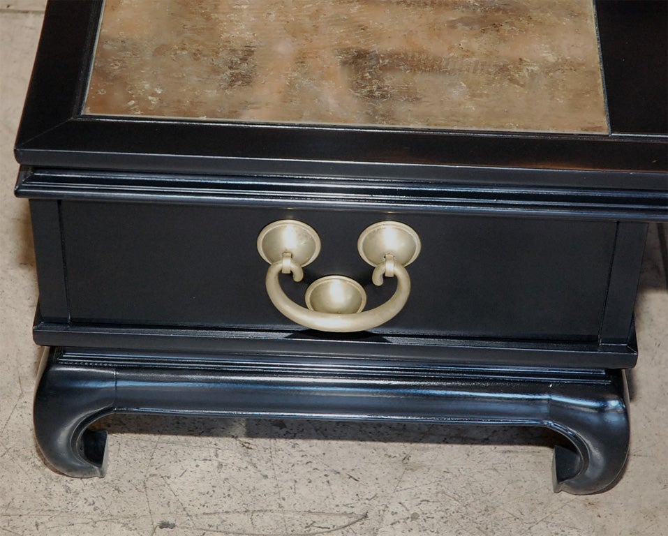 LONG AND LOW  BLACK LACQUER ASIAN STYLE COFFEE TABLE 1
