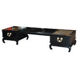 LONG AND LOW  BLACK LACQUER ASIAN STYLE COFFEE TABLE