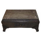 Antique Iron and Marble Coffee Table