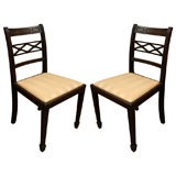 A pair of English, Regency side chairs