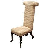 French, mahogany upholstered prayer chair.