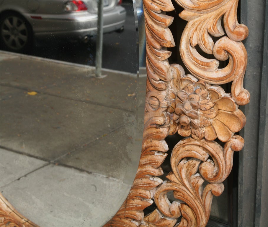 Large Scottish Carved Pine Mirror In Good Condition For Sale In Hudson, NY