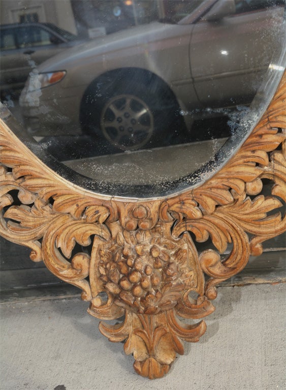 19th Century Large Scottish Carved Pine Mirror For Sale