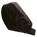 Carved Wooden Boat Prow with Brass Studs