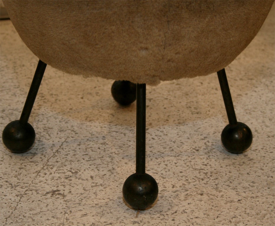 Mid-Century Modern Rare French Stool Attributed to Jean Royere