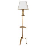 Elegant Gilt Table Floor Lamp with