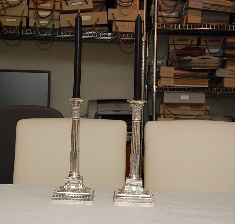 Pair of George III Sterling Silver Candlesticks
