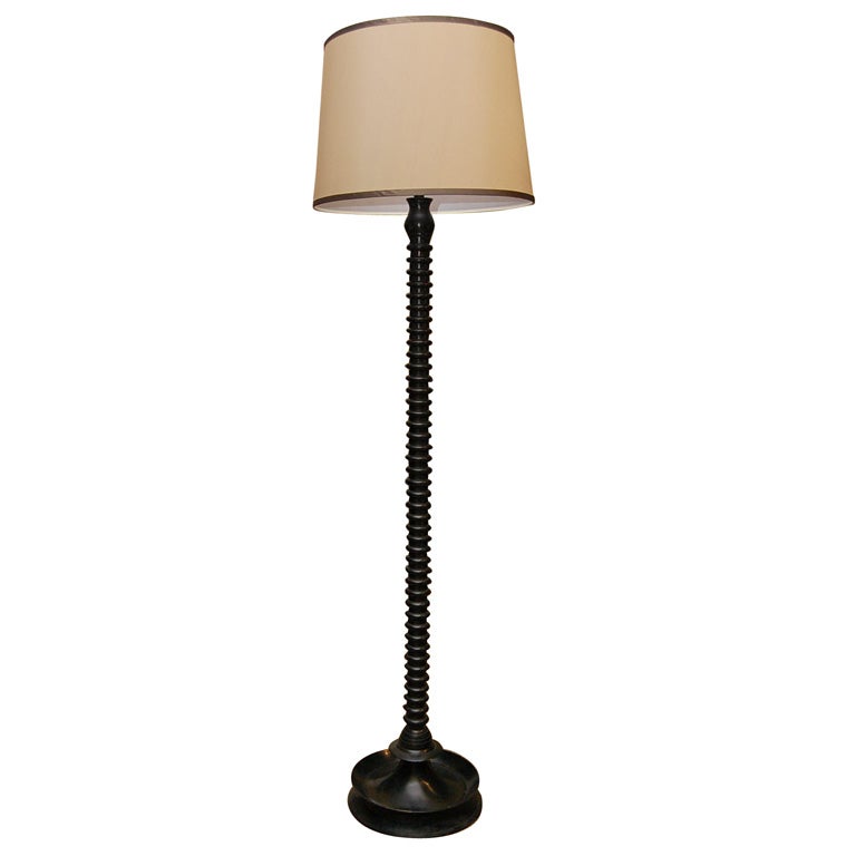 Ghee Black Twist Floor Lamp With Shade For Sale