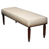 Spiral Leg Fruitwood Upholstered Bench