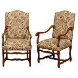 Pair of Louis XIII Style Fautueils in Beechwood
