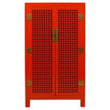 Contemporary Armoire in Red Lacquer