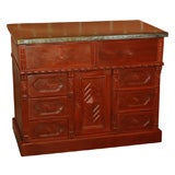 Spool Decorated Cabinet with Metal Top