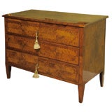 Antique A late 18th century Italian Burl walnut and Book Matched Commode