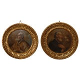 Pair Small 18th Century Paintings