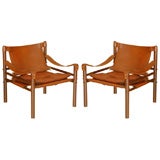 Pair of Brown Sirocco Arne Norell Chairs