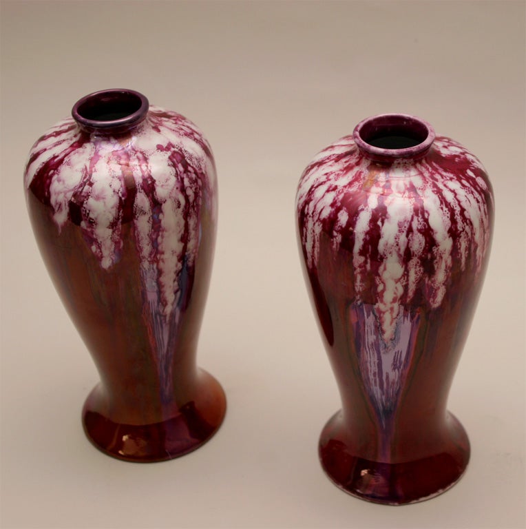 Made by Noritake (green wreath mark).  Variation on the traditional Meiping form.  Glaze has nice depth and iridescence.