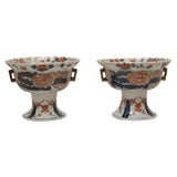 Antique Pair of Japanese Porcelain Imari Footed Bowls