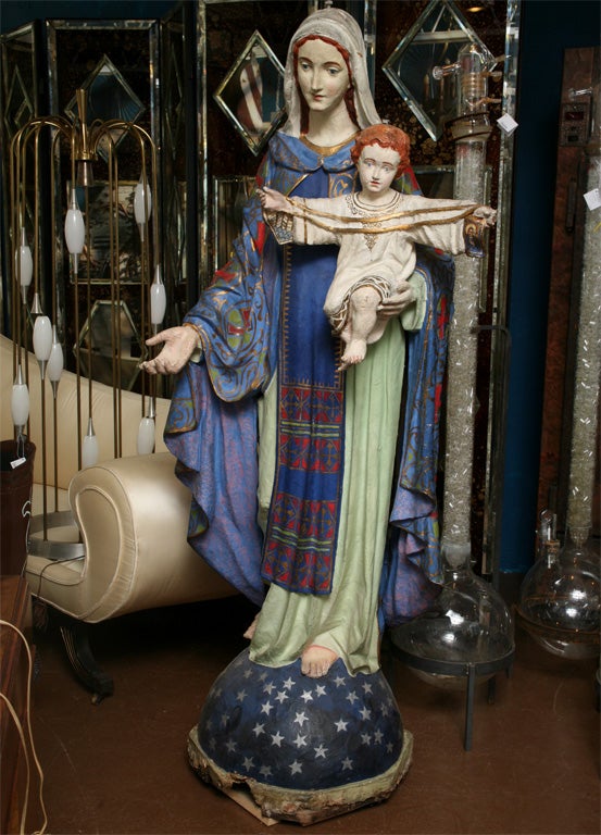 Life Sized Paper Mache Virgin & Child