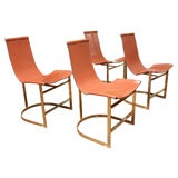 Set of 4 Mid Century Leather Chairs