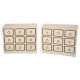 Pair White Lacquer Chests after Dorothy Draper