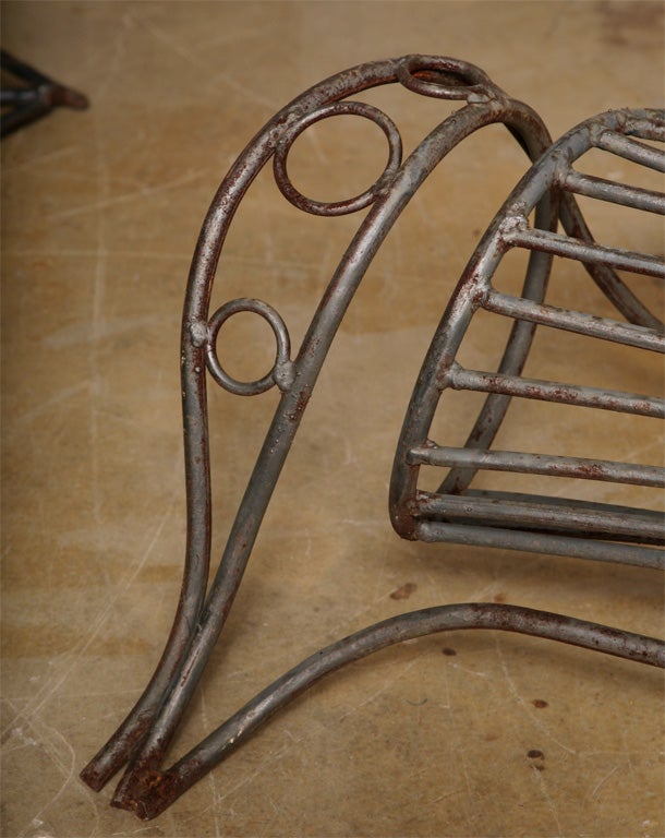 Set of  Four Iron Chairs in the Style of Dubreuil 2